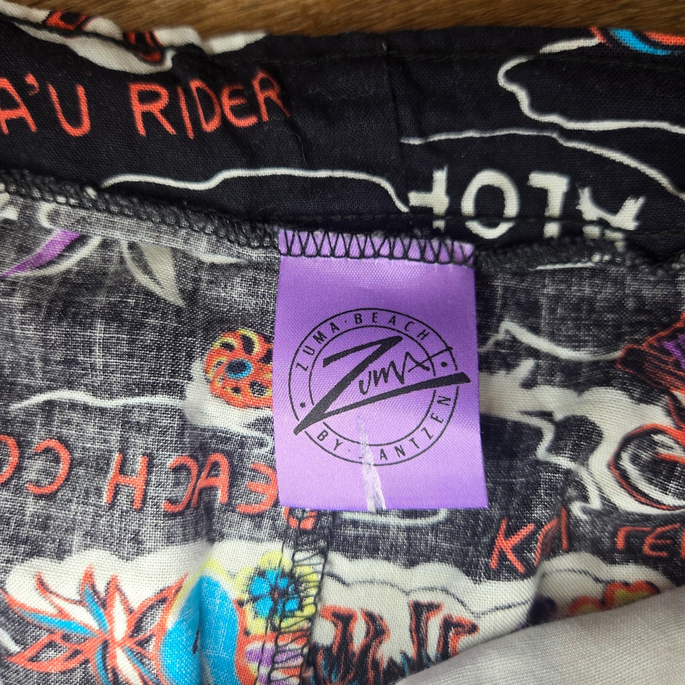 Vintage Zuma Beach Swim Trunks Mens M Surf Board Shorts USA Hawaiian Beach Y2K - Picture 4 of 10
